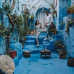 The stunning blue streets of Chefchaouen, a highlight of any morocco 7 day itinerary.